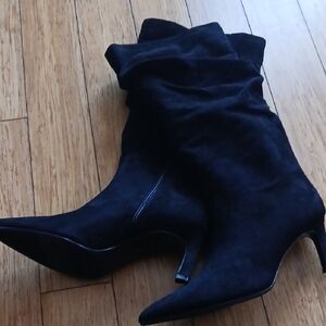 TIME AND TRU Slouch Boot Elegant Black Women's Boots, Size 10